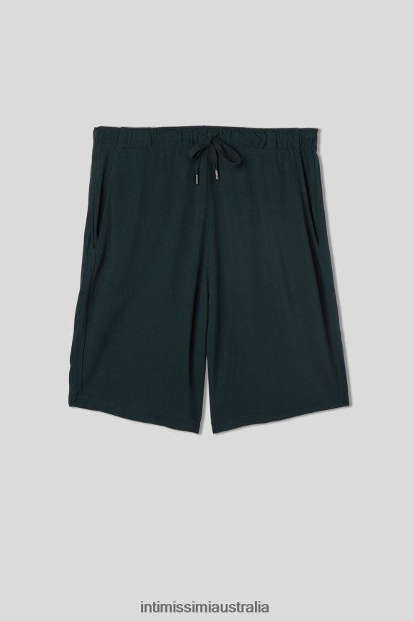 Intimissimi Men 132J-Dark Green Apparel 0RJT48153 Silk and Modal Pique Shorts