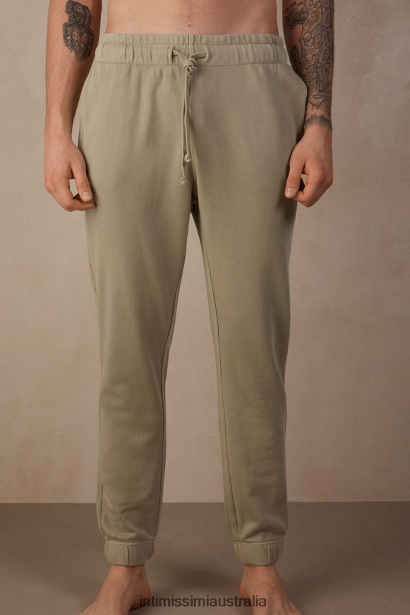 Intimissimi Men 166J-Sand-Colored Beige Apparel 0RJT48190 Washed Collection Long Fleece Pants
