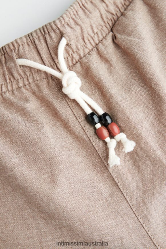 Intimissimi Men 295J-Tobacco Apparel 0RJT48176 Linen and Cotton Trousers