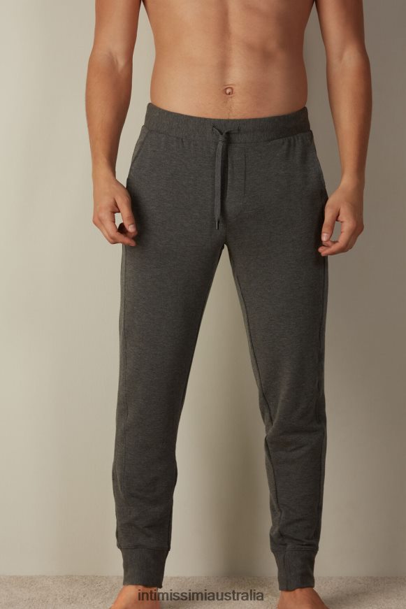 Intimissimi Men 5227-Charcoal Grey Melange Apparel 0RJT48219 Long Micromodal Trousers