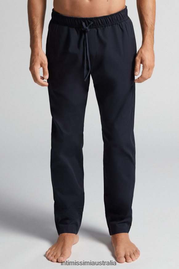 Intimissimi Men 800-Midnight Blue Apparel 0RJT48231 Cotton Canvas Trousers