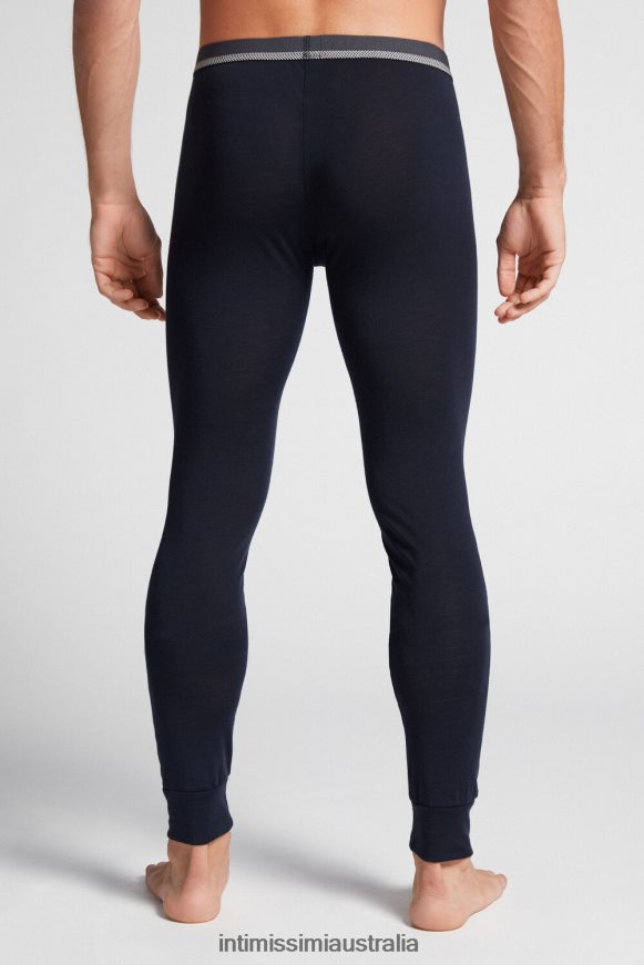 Intimissimi Men 800-Midnight Blue Apparel 0RJT48245 Merino Wool Leggings