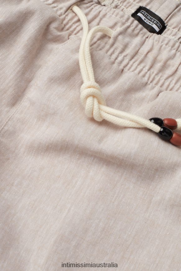 Intimissimi Men 917I-White Linen Apparel 0RJT48170 Linen and Cotton Shorts