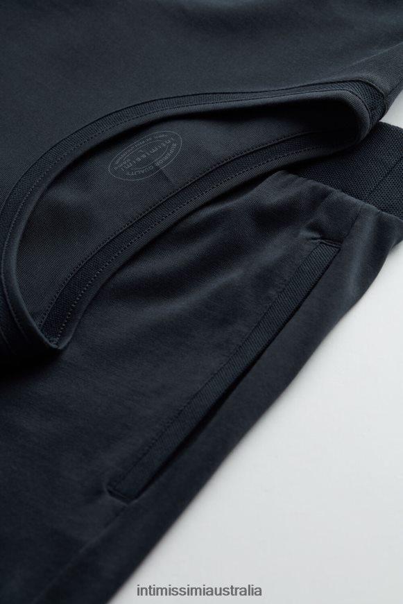 Intimissimi Men 800-Midnight Blue Apparel 0RJT48313 Cropped Basic Supima Cotton Pyjamas