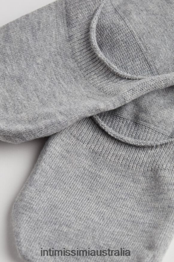 Intimissimi Men 2000-Grey Fleece Socks 0RJT48388 Stretch Cotton Footlet Socks