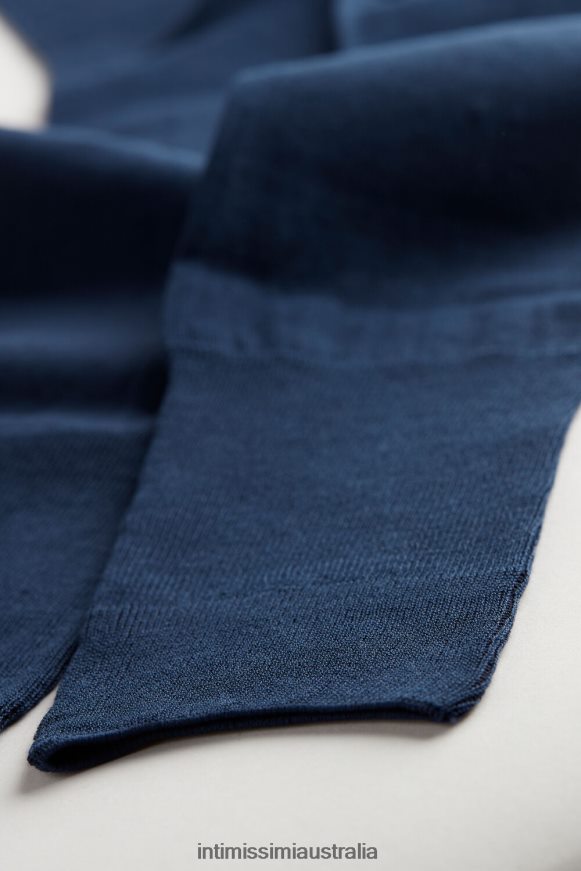 Intimissimi Men 2168-Light Blue Grey Socks 0RJT48370 Long Sateen Cotton Lisle Socks