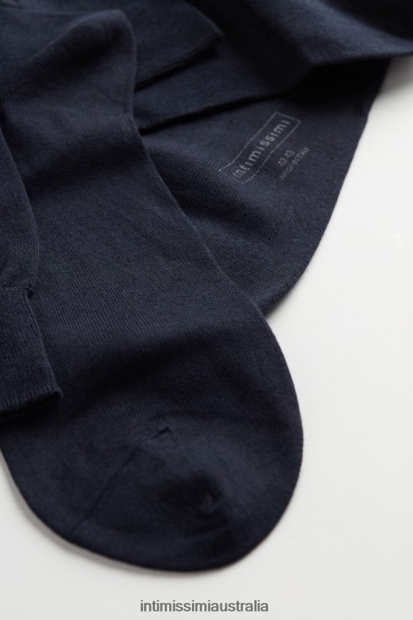 Intimissimi Men 016-Blue Socks 0RJT48383 Short Socks in Cotton-Silk-Cashmere Blend