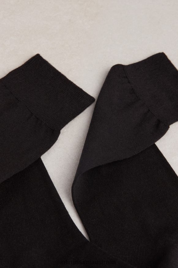 Intimissimi Men 019-Black Socks 0RJT48379 Short Socks in Cotton-Silk-Cashmere Blend