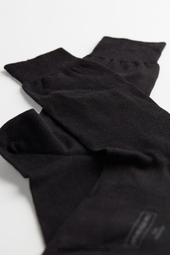 Intimissimi Men 019-Black Socks 0RJT48379 Short Socks in Cotton-Silk-Cashmere Blend
