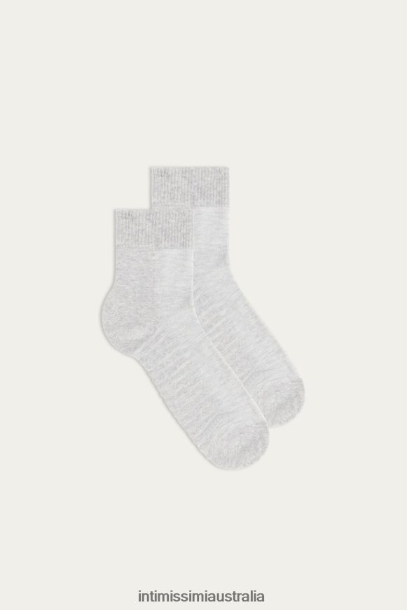 Intimissimi Men 2000-Grey Fleece Socks 0RJT48366 Extra-Short Terry Cotton Socks