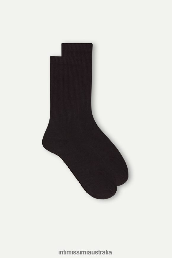 Intimissimi Men 019-Black Socks 0RJT48356 Terry Cotton Short Socks