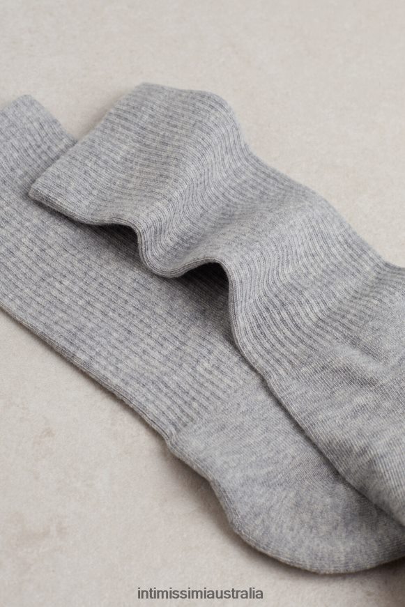Intimissimi Men 2000-Grey Fleece Socks 0RJT48355 Terry Cotton Short Socks
