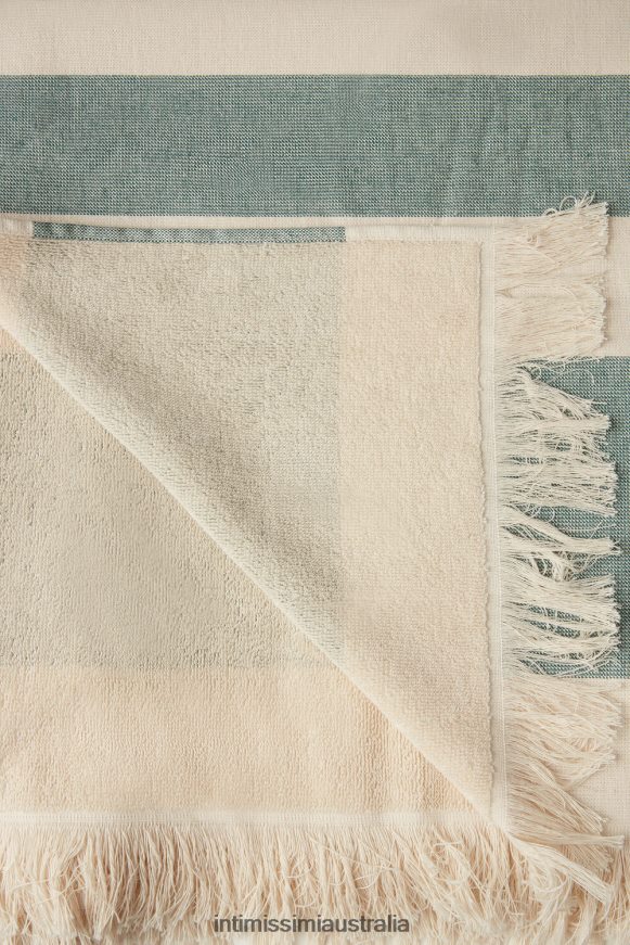 Intimissimi Men 284J-Dark Green/Cord Beige Accessory 0RJT48413 Jacquard beach towel
