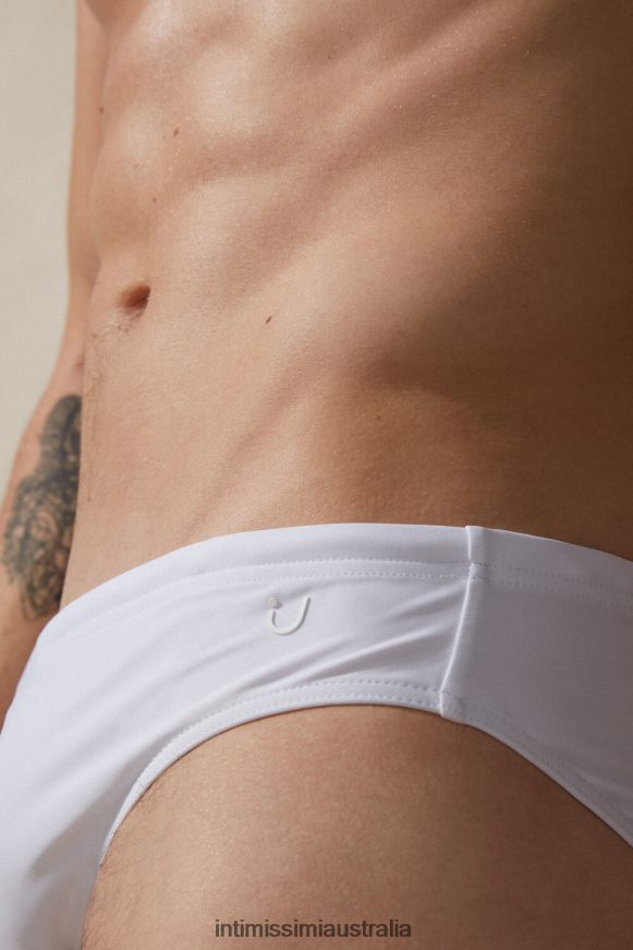 Intimissimi Men 001-White Apparel 0RJT48449 Plain Swim Briefs
