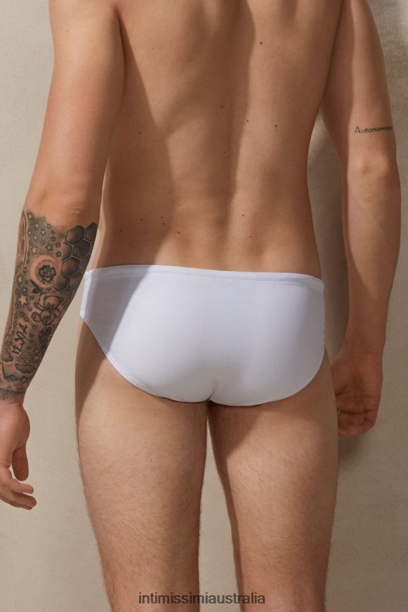 Intimissimi Men 001-White Apparel 0RJT48449 Plain Swim Briefs