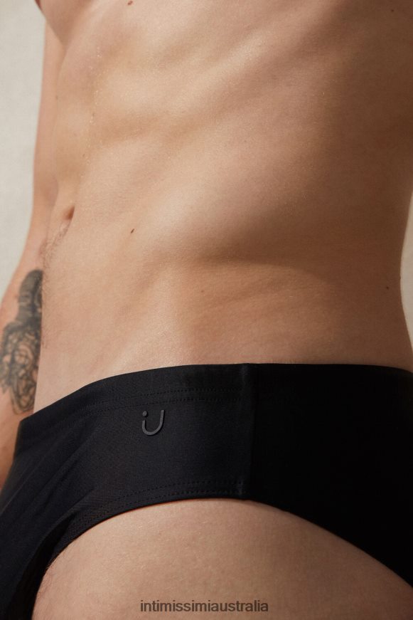 Intimissimi Men 019-Black Apparel 0RJT48450 Plain Swim Briefs