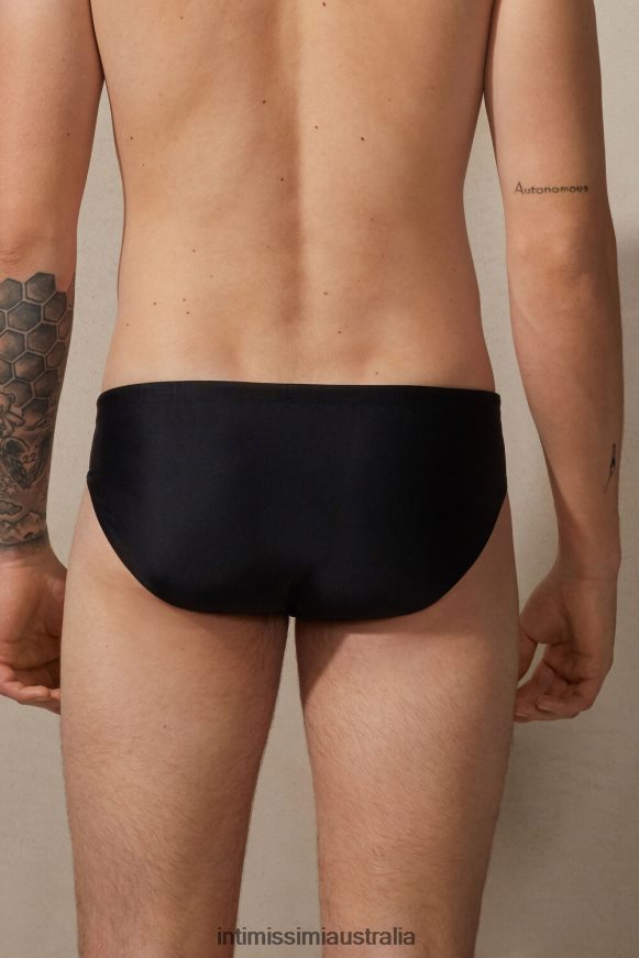 Intimissimi Men 019-Black Apparel 0RJT48450 Plain Swim Briefs