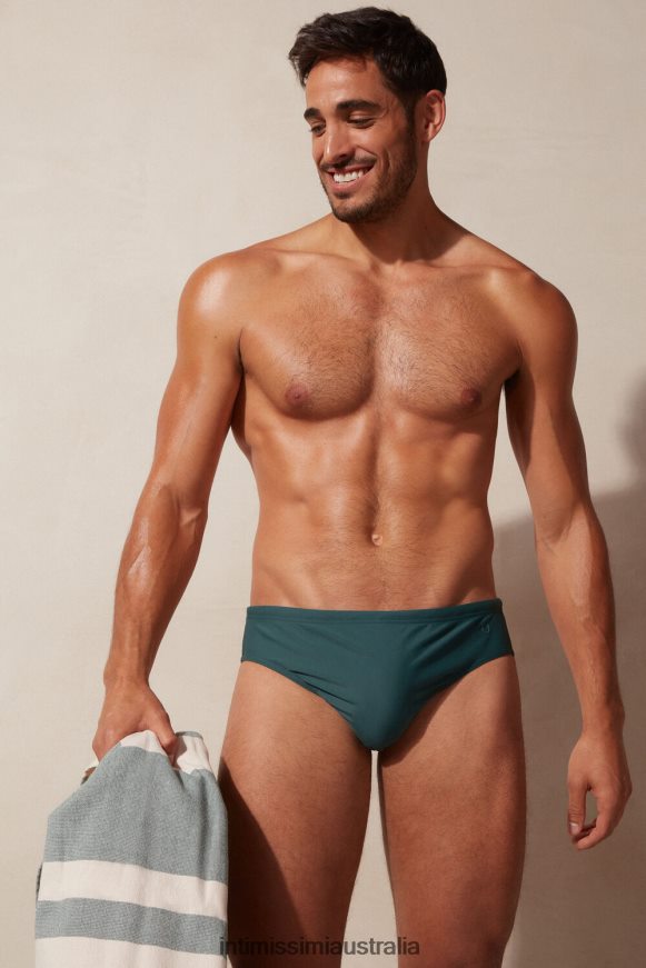 Intimissimi Men 4369-Dark Green Apparel 0RJT48434 Plain Swim Briefs