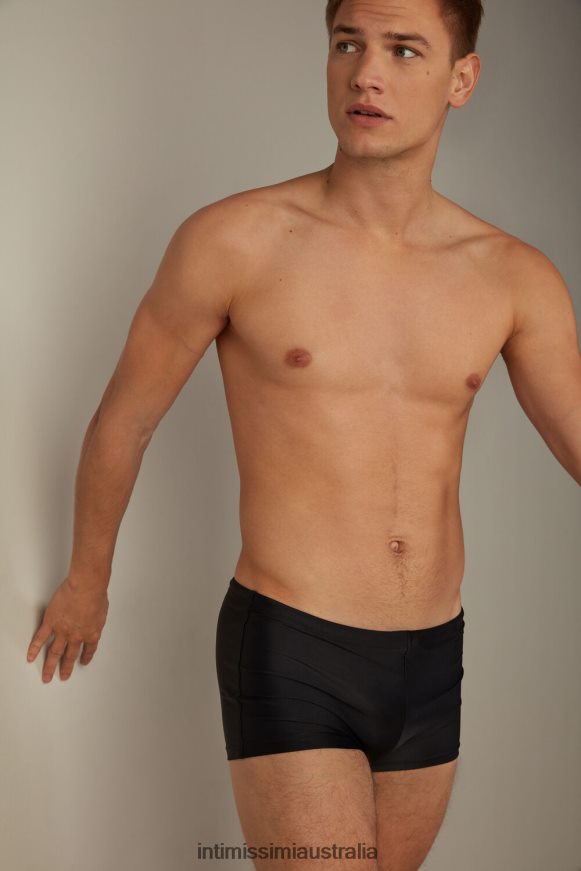 Intimissimi Men 019-Black Apparel 0RJT48453 Plain Square-Cut Swim Trunks