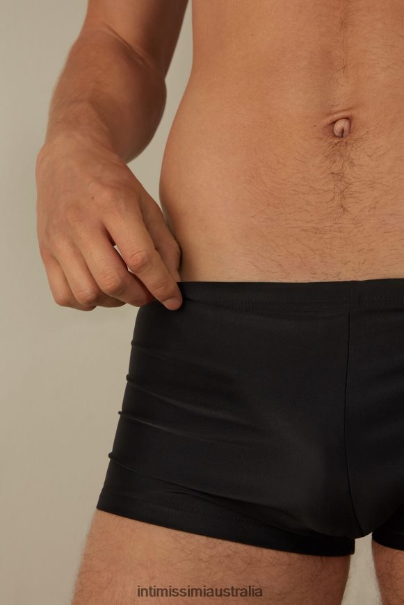 Intimissimi Men 019-Black Apparel 0RJT48453 Plain Square-Cut Swim Trunks