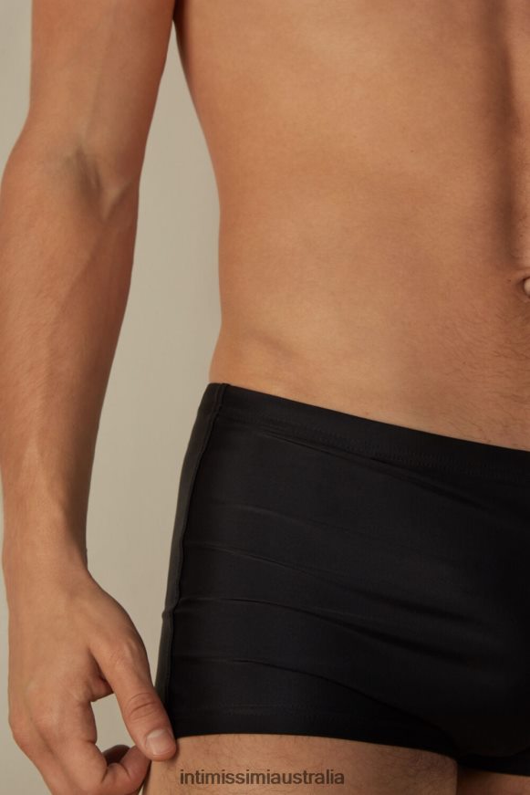 Intimissimi Men 019-Black Apparel 0RJT48453 Plain Square-Cut Swim Trunks