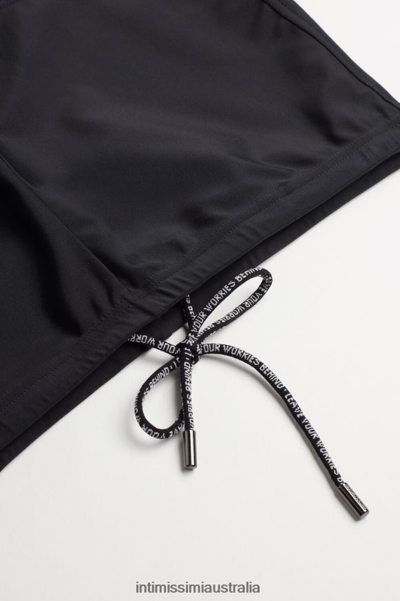 Intimissimi Men 019-Black Apparel 0RJT48453 Plain Square-Cut Swim Trunks