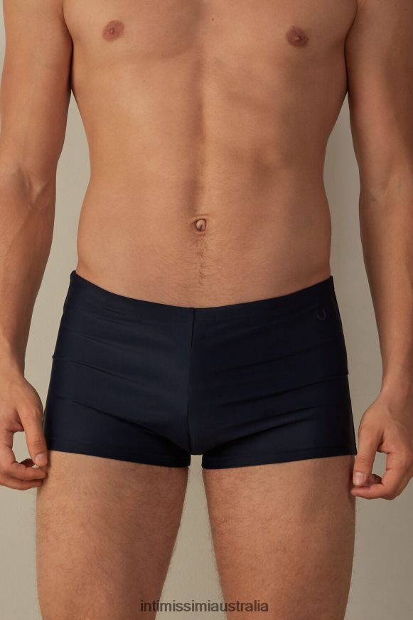 Intimissimi Men 1467-Intense Blue Apparel 0RJT48452 Plain Square-Cut Swim Trunks