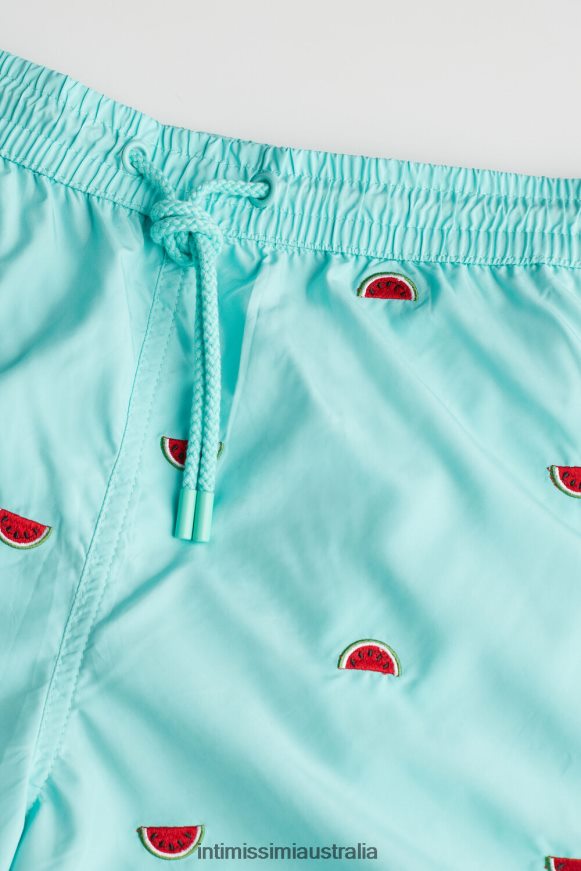 Intimissimi Men 255J-Watermelon Embroidery Aqua Green Apparel 0RJT48429 Watermelon-Embroidered Swim Shorts