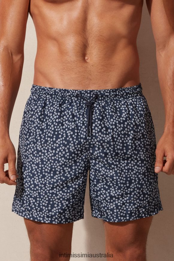 Intimissimi Men 271J-Micro Floral-Print Deep Blue Apparel 0RJT48441 Micro Floral-Print Swim Shorts