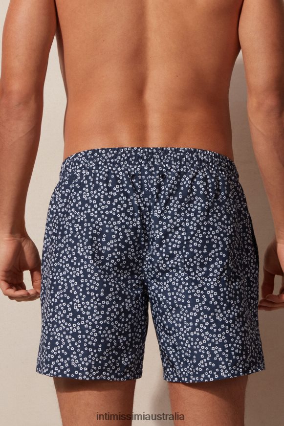 Intimissimi Men 271J-Micro Floral-Print Deep Blue Apparel 0RJT48441 Micro Floral-Print Swim Shorts
