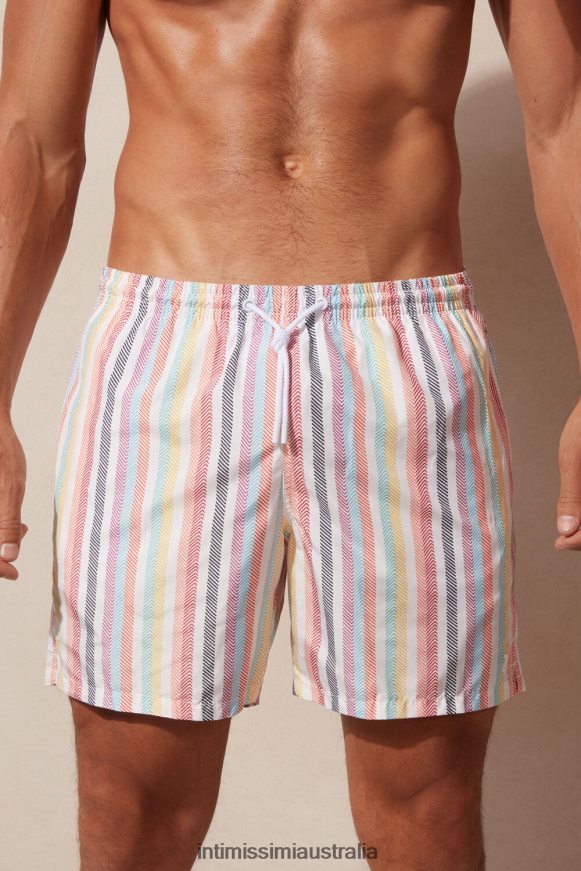 Intimissimi Men 276J-Multicoloured Stripe Print Apparel 0RJT48426 Multicolour Striped Swim Shorts