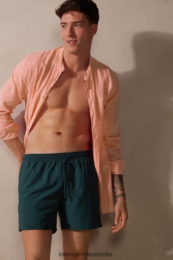 Intimissimi Men 4369-Dark Green Apparel 0RJT48445 Solid-Colour Swim Shorts