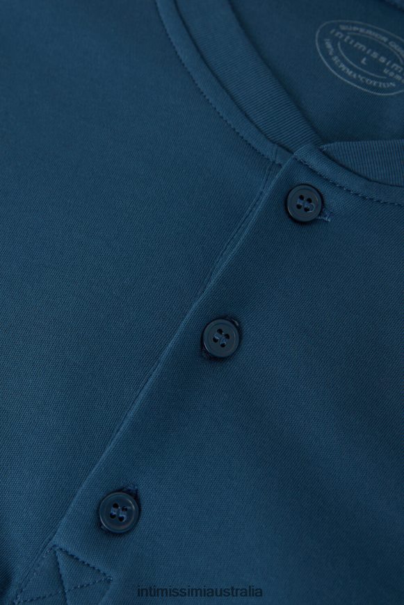 Intimissimi Men 202J-Foggy Blue Apparel 0RJT48197 Long-Sleeve Top in Supima Interlock