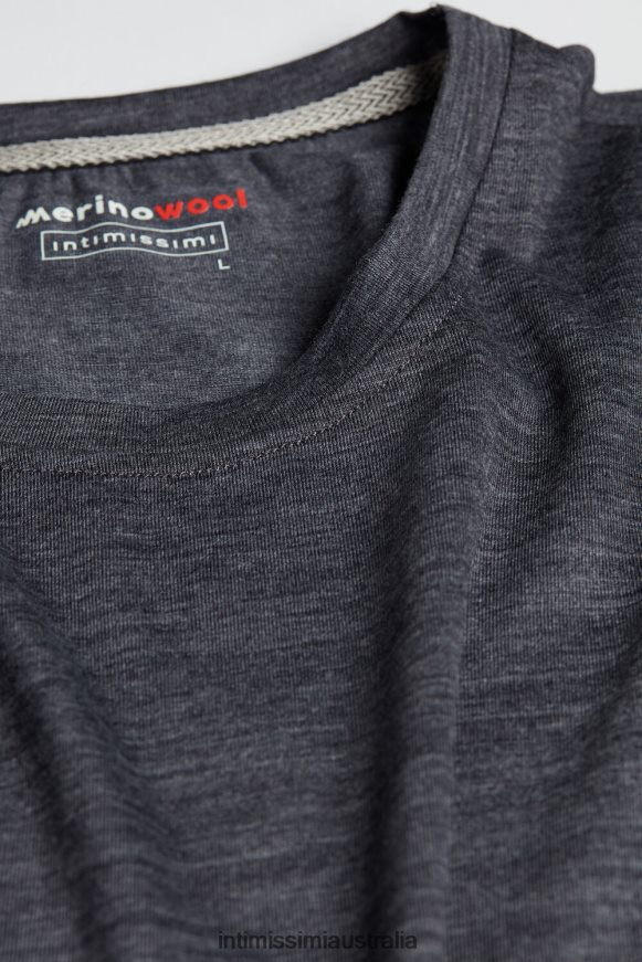 Intimissimi Men 7522-Charcoal Grey Blend Apparel 0RJT48248 Long-sleeve Round-Neck Merino-Wool Top