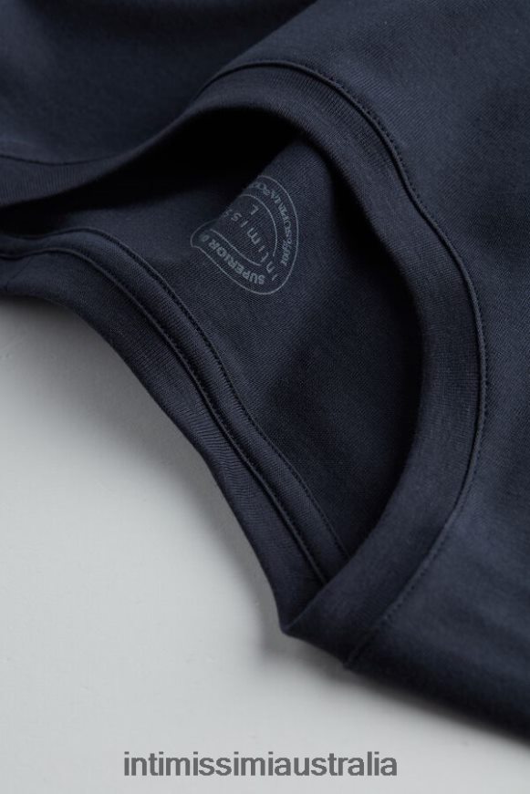 Intimissimi Men 800-Midnight Blue Apparel 0RJT48293 Long-Sleeve Supima Cotton Top