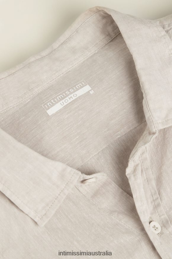 Intimissimi Men 917I-White Linen Apparel 0RJT48209 Linen and Cotton Shirt