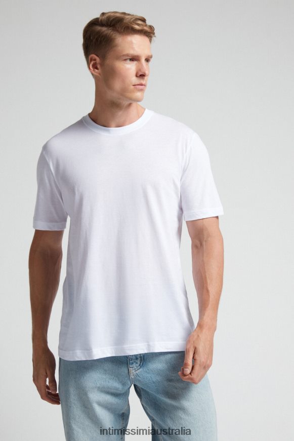Intimissimi Men 001-White Apparel 0RJT48182 Regular-Fit Extra-fine Supima Cotton T-Shirt