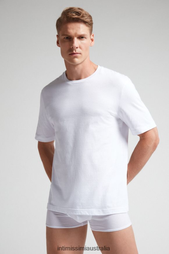 Intimissimi Men 001-White Apparel 0RJT48226 Cotton Jersey T-Shirt