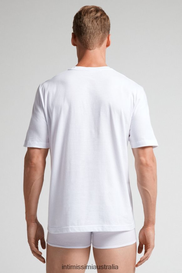 Intimissimi Men 001-White Apparel 0RJT48226 Cotton Jersey T-Shirt