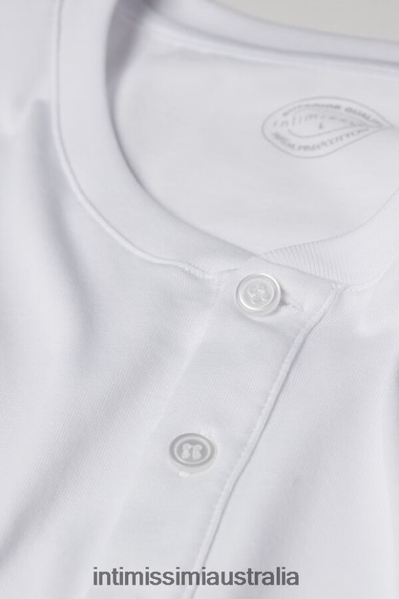 Intimissimi Men 001-White Apparel 0RJT48234 Short-Sleeved Supima Cotton Shirt