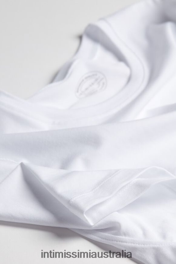 Intimissimi Men 001-White Apparel 0RJT48286 Stretch Supima Cotton T-Shirt