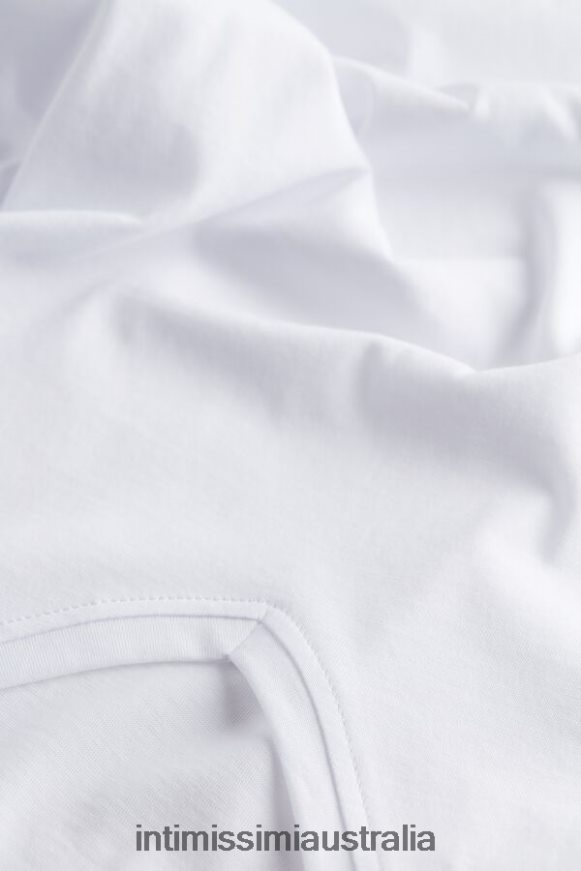 Intimissimi Men 001-White Apparel 0RJT48291 Short-Sleeve V-Neck T Shirt in Extra-Fine Supima Cotton