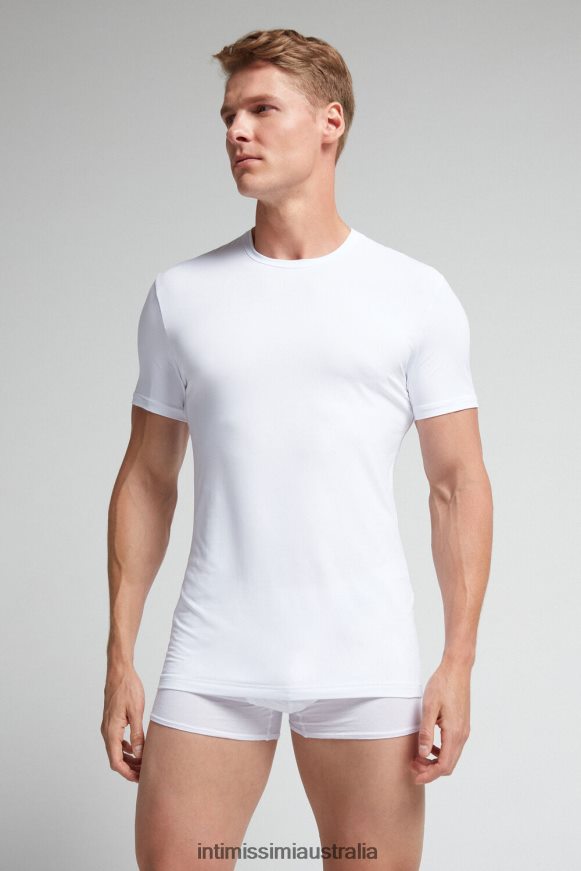 Intimissimi Men 001-White Apparel 0RJT48455 Microfibre T-Shirt