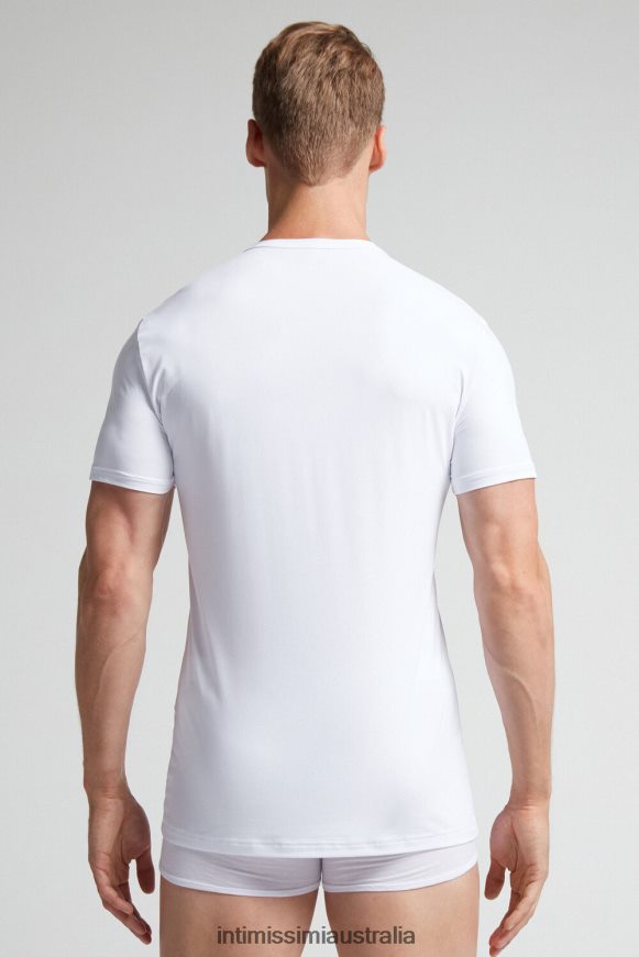 Intimissimi Men 001-White Apparel 0RJT48455 Microfibre T-Shirt