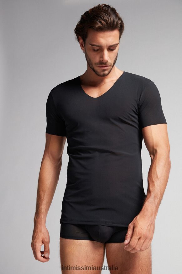 Intimissimi Men 019-Black Apparel 0RJT48265 Raw-Edge Micromesh Top