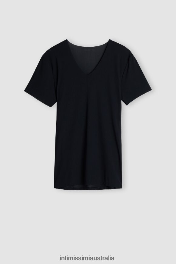 Intimissimi Men 019-Black Apparel 0RJT48265 Raw-Edge Micromesh Top