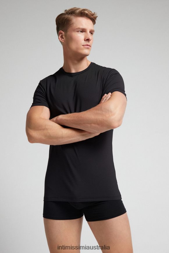 Intimissimi Men 019-Black Apparel 0RJT48454 Microfibre T-Shirt