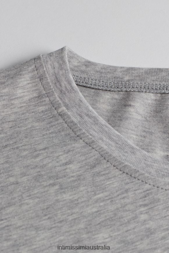 Intimissimi Men 031-Light Grey Melange Apparel 0RJT48283 Stretch Supima Cotton T-Shirt