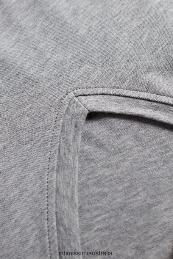 Intimissimi Men 031-Light Grey Melange Apparel 0RJT48284 Stretch Supima Cotton T-Shirt with V Neck