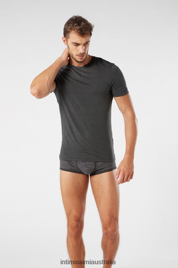Intimissimi Men 040-Dark Grey Blend Apparel 0RJT48262 Modal and Silk T-Shirt